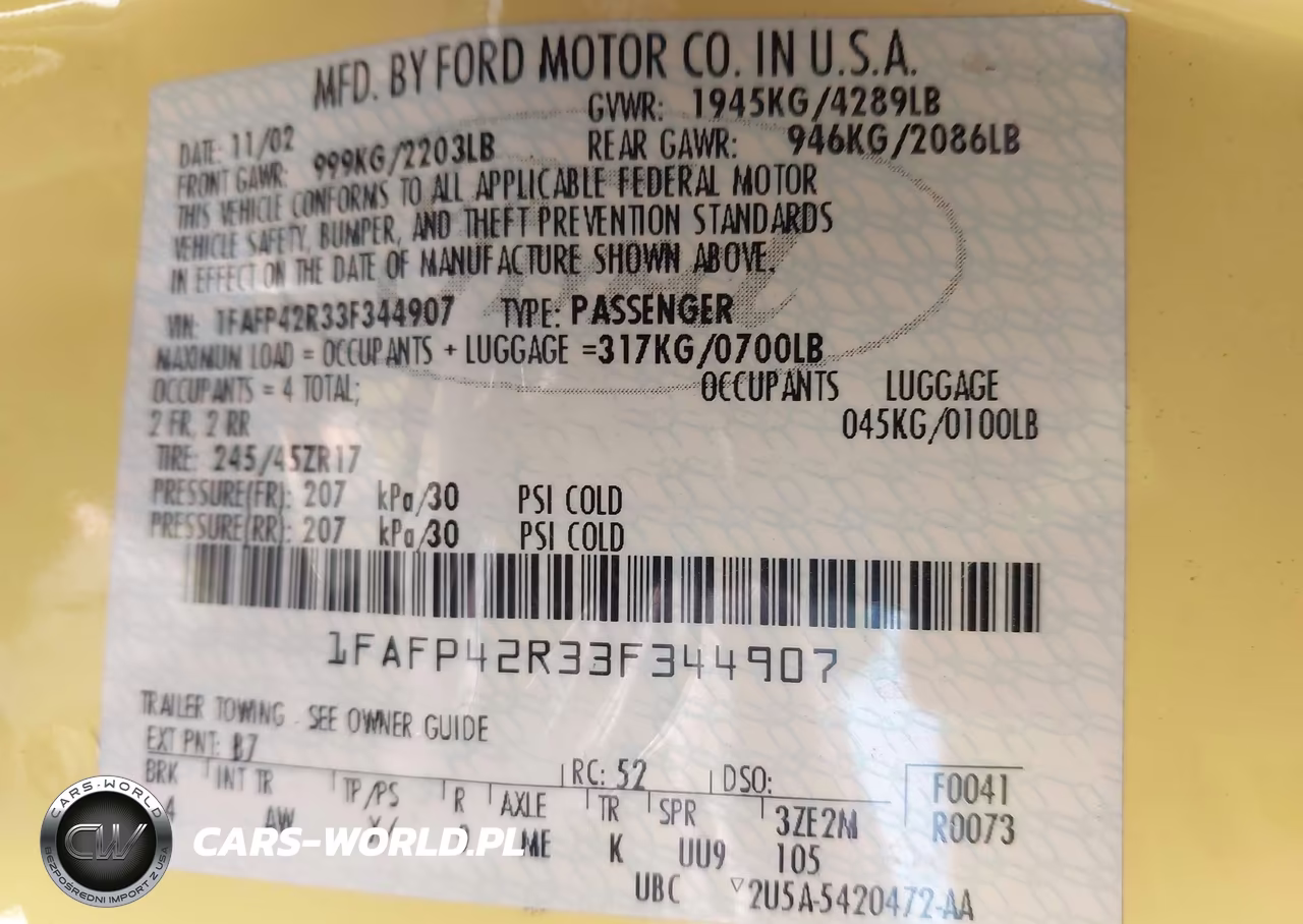 2003 Ford Mustang Mach 1 VIN:1FAFP42R33F344907 - 9