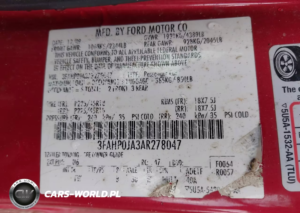 2010 Ford Fusion Sel VIN:3FAHP0JA3AR278047 - 9
