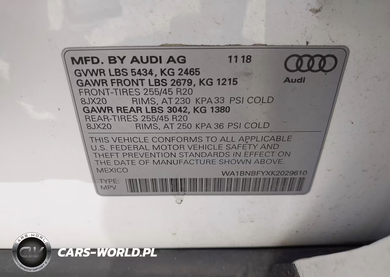 2019 Audi Q5 45 Premium VIN:WA1BNBFYXK2029610 - 8