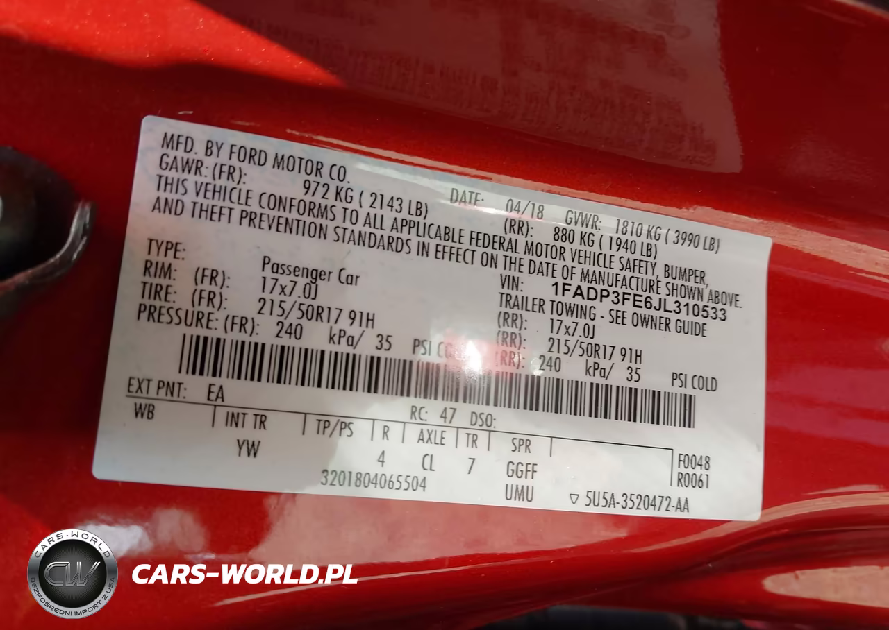 2018 Ford Focus Se VIN:1FADP3FE6JL310533 - 9