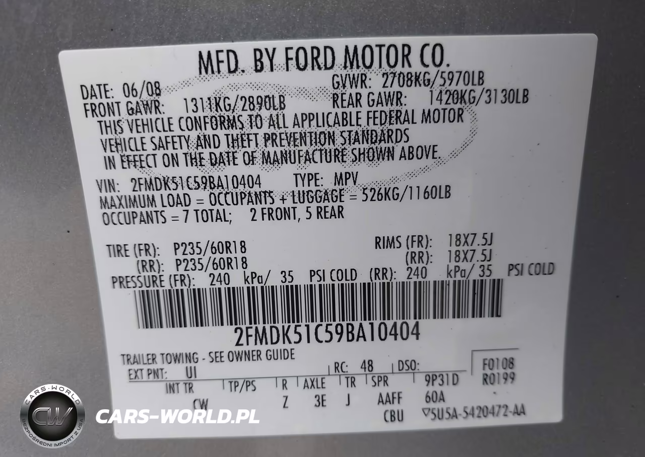 2009 Ford Flex Se VIN:2FMDK51C59BA10404 - 9