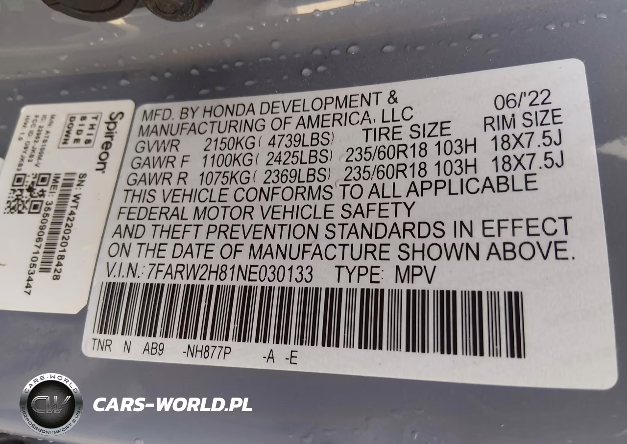 2022 Honda Cr-V Awd Ex-L VIN:7FARW2H81NE030133 - 9