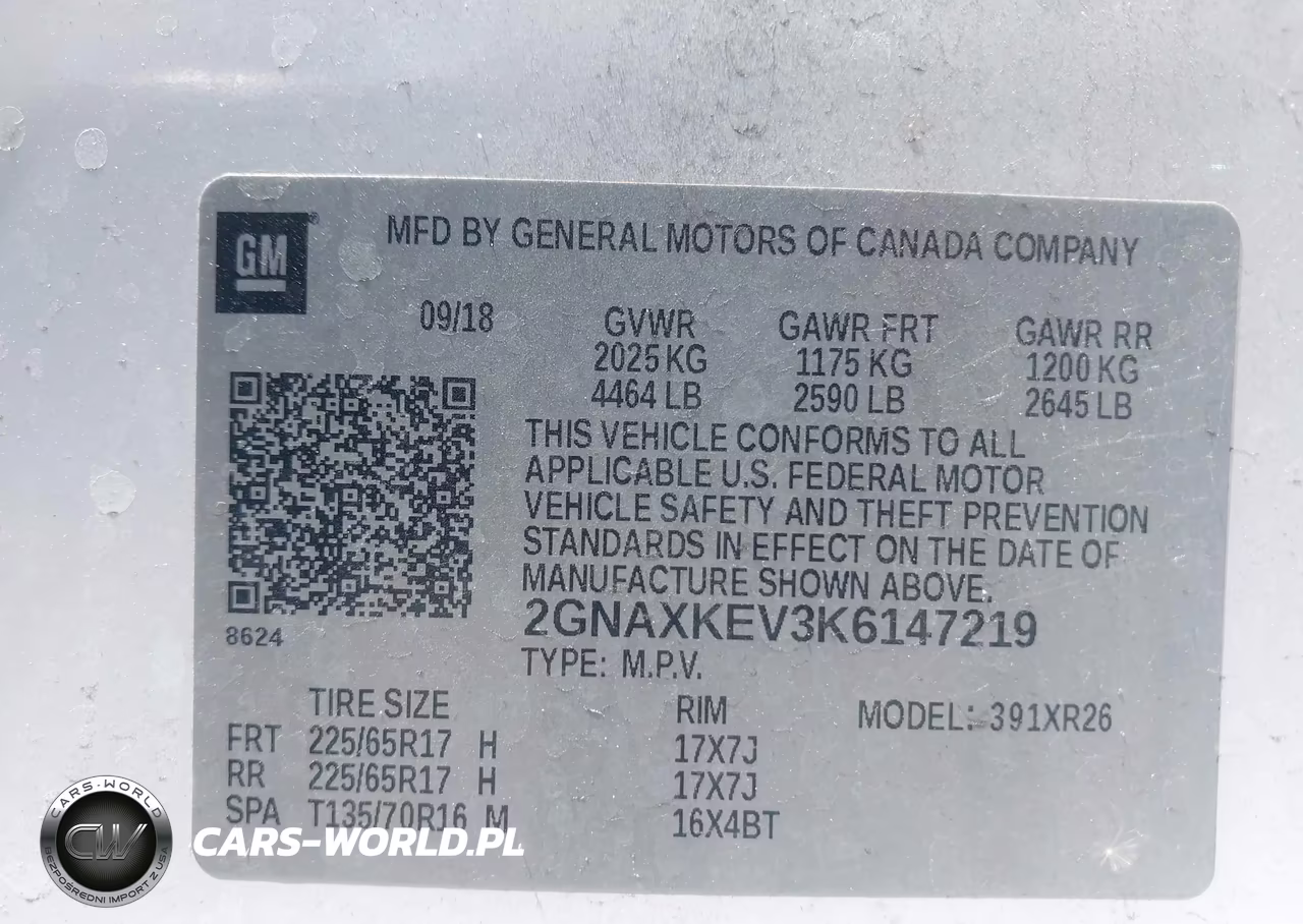 2019 Chevrolet Equinox Lt VIN:2GNAXKEV3K6147219 - 9