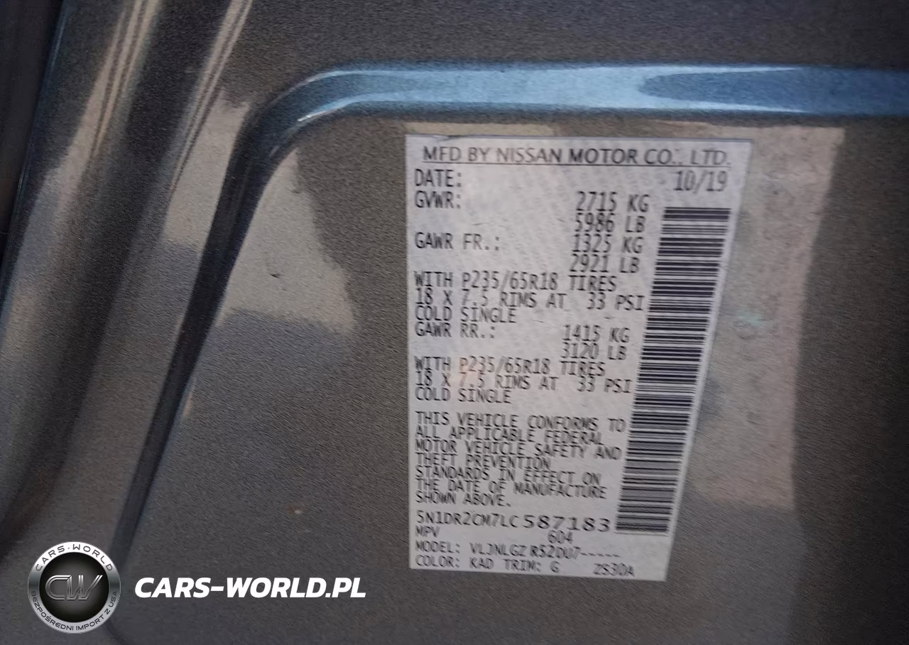 2020 Nissan Pathfinder Sl 4Wd VIN:5N1DR2CM7LC587183 - 9
