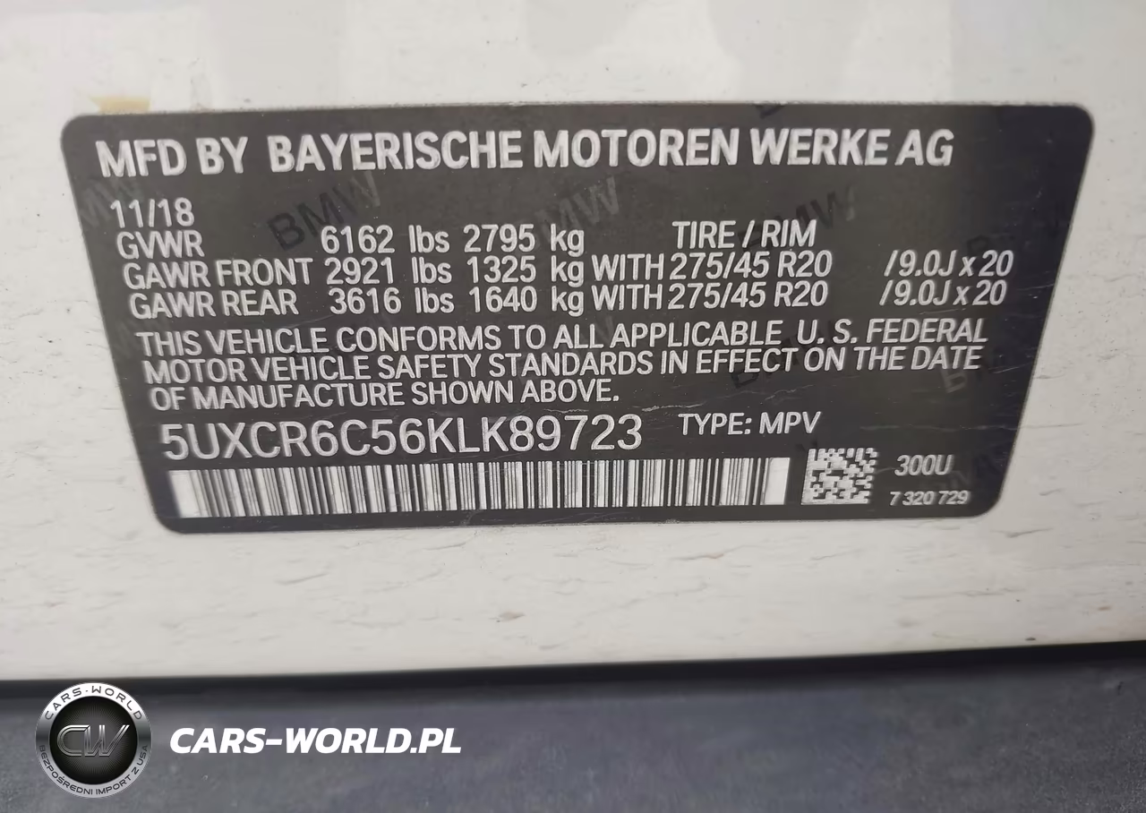 2019 BMW X5 xDrive40I VIN:5UXCR6C56KLK89723 - 9