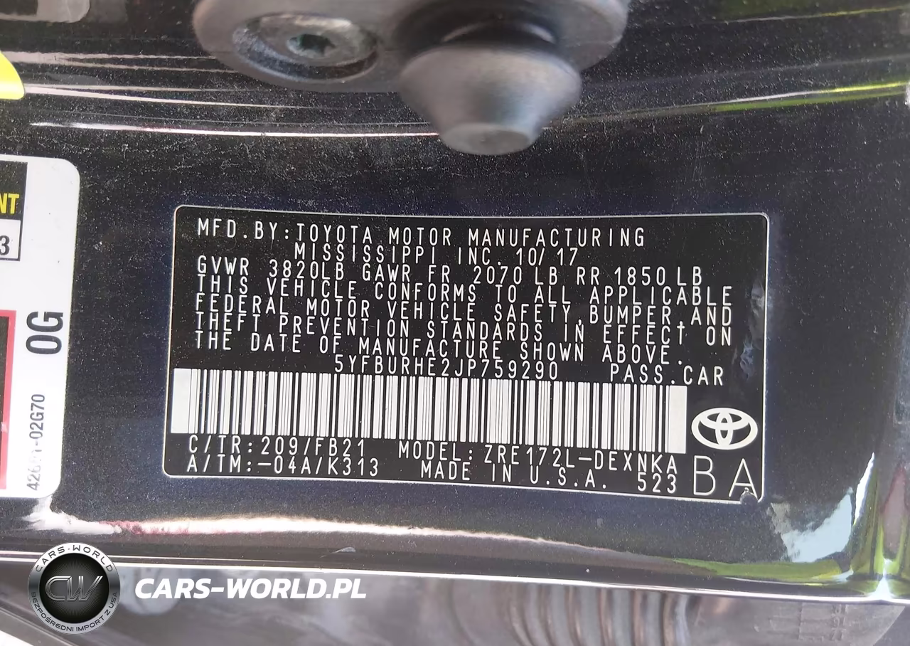 2018 Toyota Corolla Le VIN:5YFBURHE2JP759290 - 9