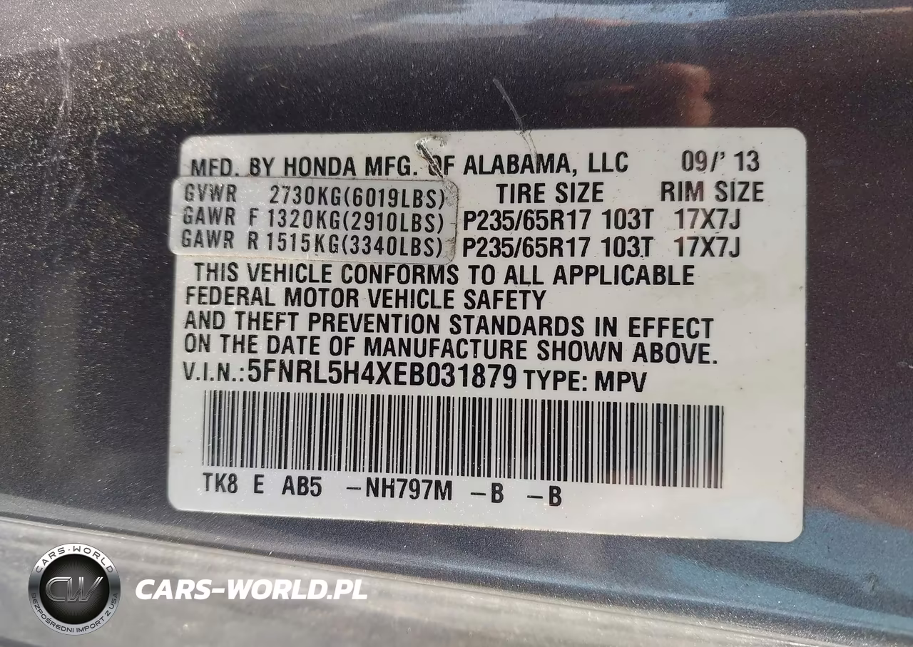 2014 Honda Odyssey Ex VIN:5FNRL5H4XEB031879 - 9