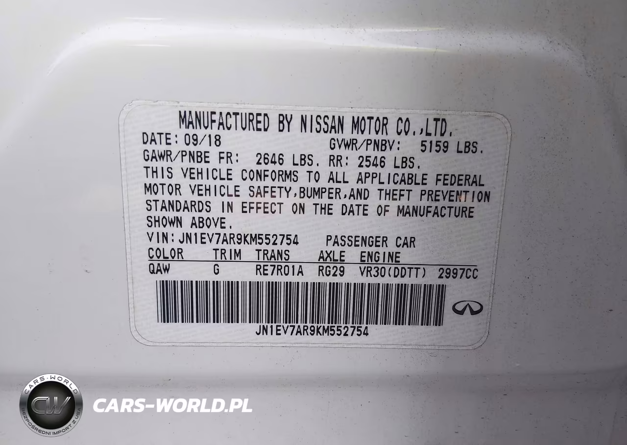 2019 Infiniti Q50 3.0T Luxe VIN:JN1EV7AR9KM552754 - 9