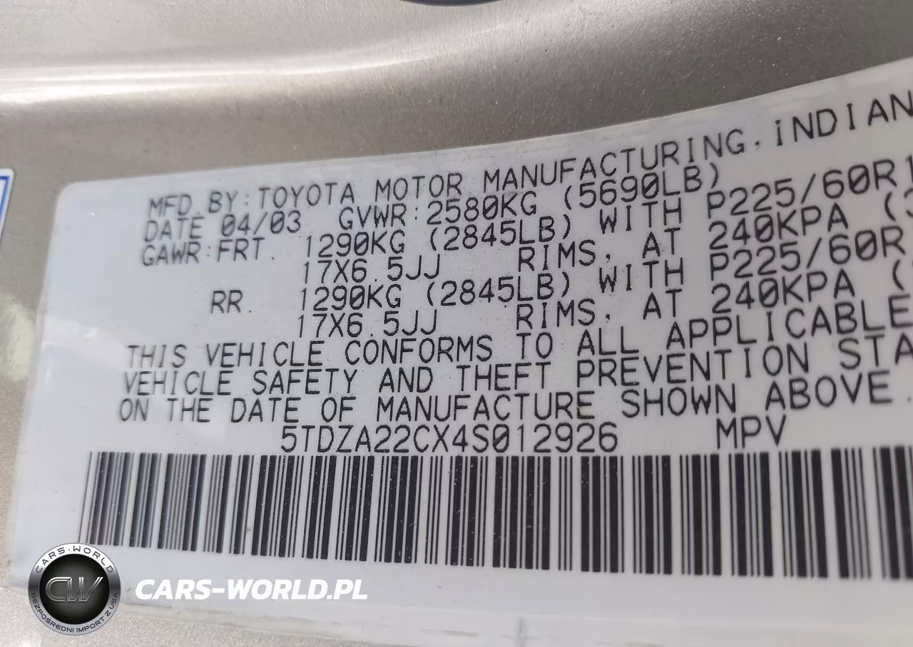2004 Toyota Sienna Xle VIN:5TDZA22CX4S012926 - 9