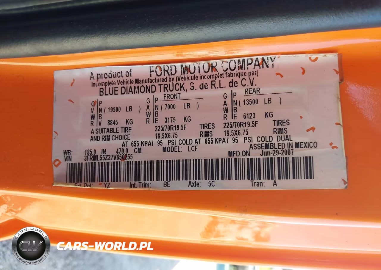 2007 Ford Lcf 655A VIN:3FRML55Z27V650255 - 8