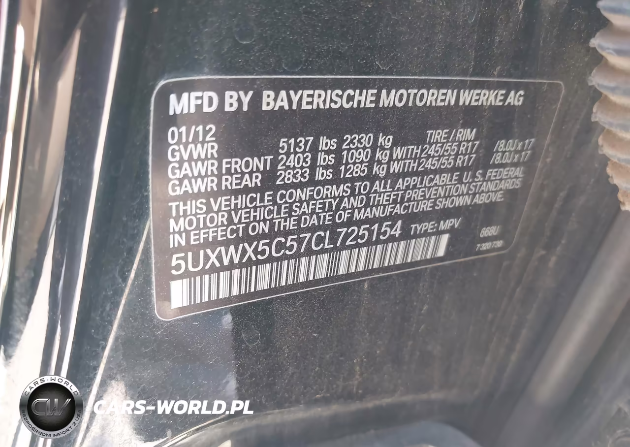 2012 BMW X3 xDrive28I VIN:5UXWX5C57CL725154 - 9