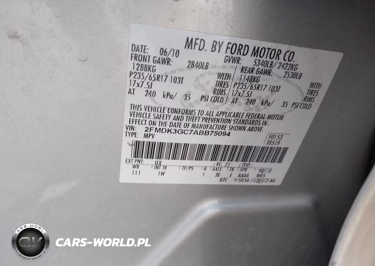2010 Ford Edge Se VIN:2FMDK3GC7ABB75094 - 9