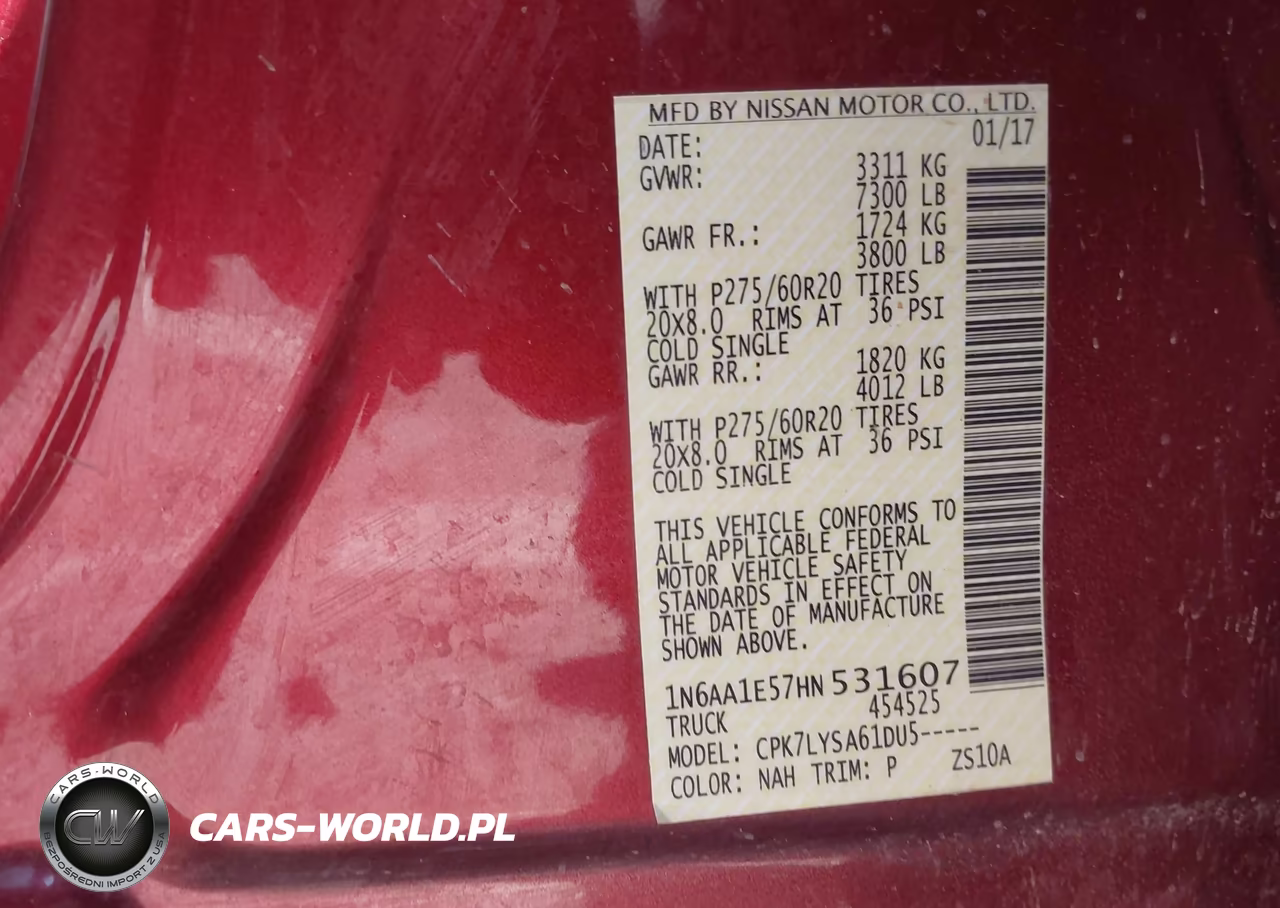 2017 Nissan Titan Platinum Reserve VIN:1N6AA1E57HN531607 - 9