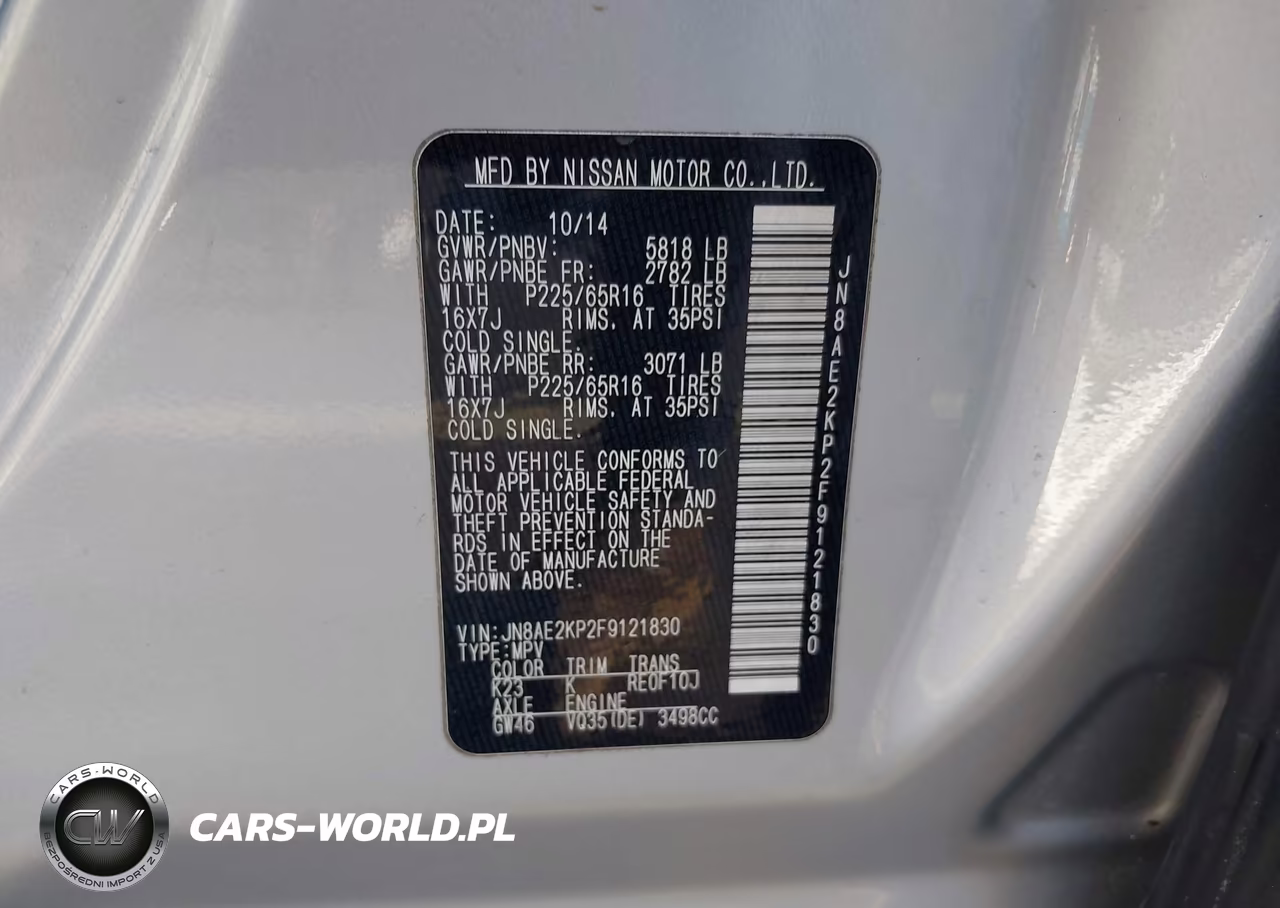 2015 Nissan Quest Platinum-S-Sl-Sv VIN:JN8AE2KP2F9121830 - 9