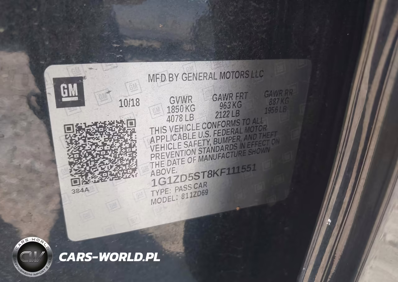 2019 Chevrolet Malibu Lt VIN:1G1ZD5ST8KF111551 - 9