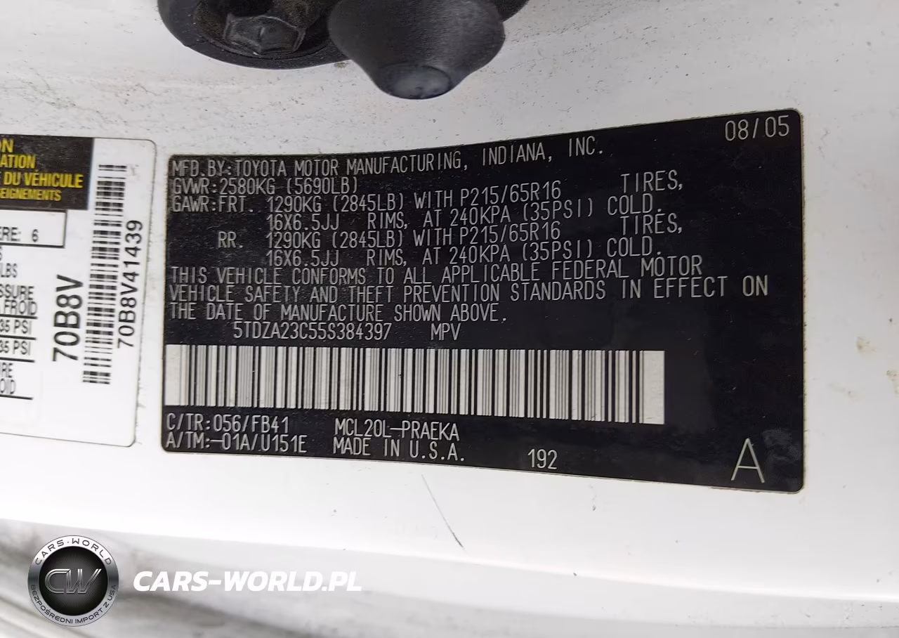2005 Toyota Sienna Le VIN:5TDZA23C55S384397 - 9