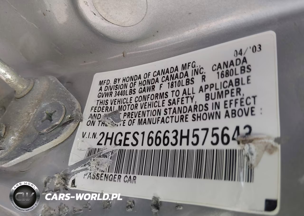 2003 Honda Civic Lx VIN:2HGES16663H575643 - 9
