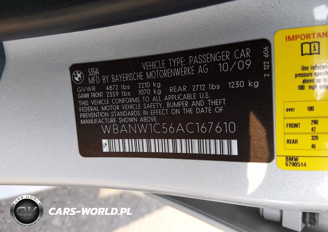 2010 BMW 535I VIN:WBANW1C56AC167610 - 9