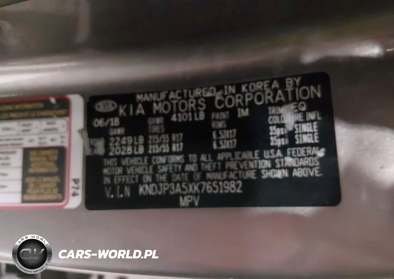 2019 Kia Soul + VIN:KNDJP3A5XK7651982 - 9