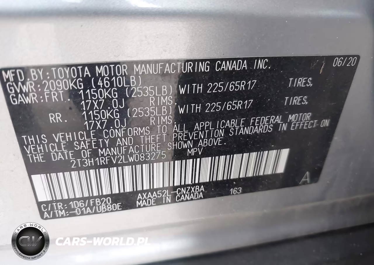 2020 Toyota Rav4 Le VIN:2T3H1RFV2LW083275 - 9