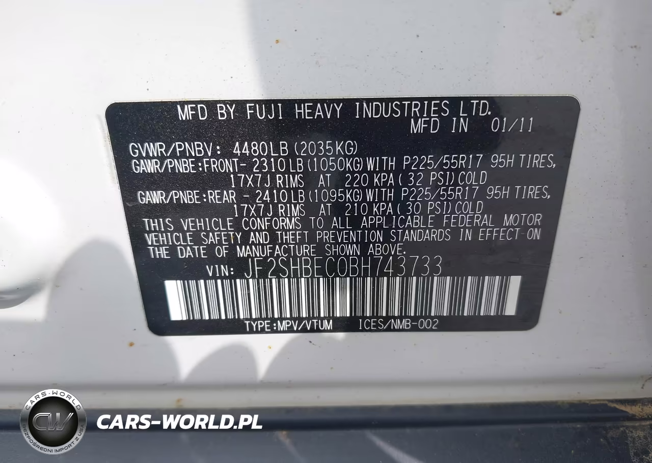 2011 Subaru Forester 2.5X Limited VIN:JF2SHBEC0BH743733 - 9