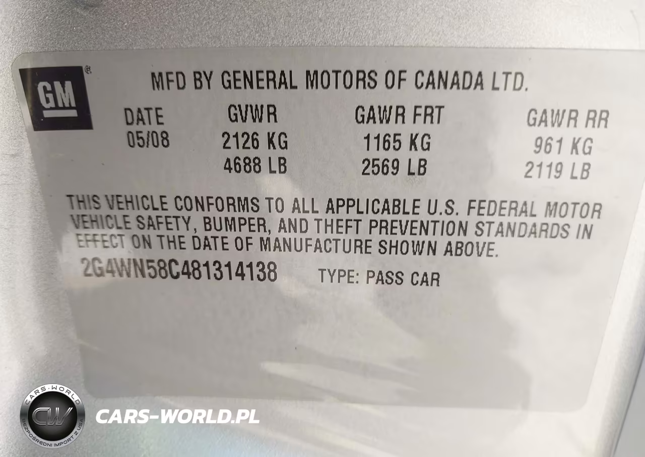 2008 Buick Lacrosse Super VIN:2G4WN58C481314138 - 9