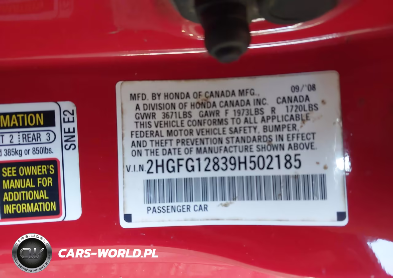 2009 Honda Civic Ex VIN:2HGFG12839H502185 - 9