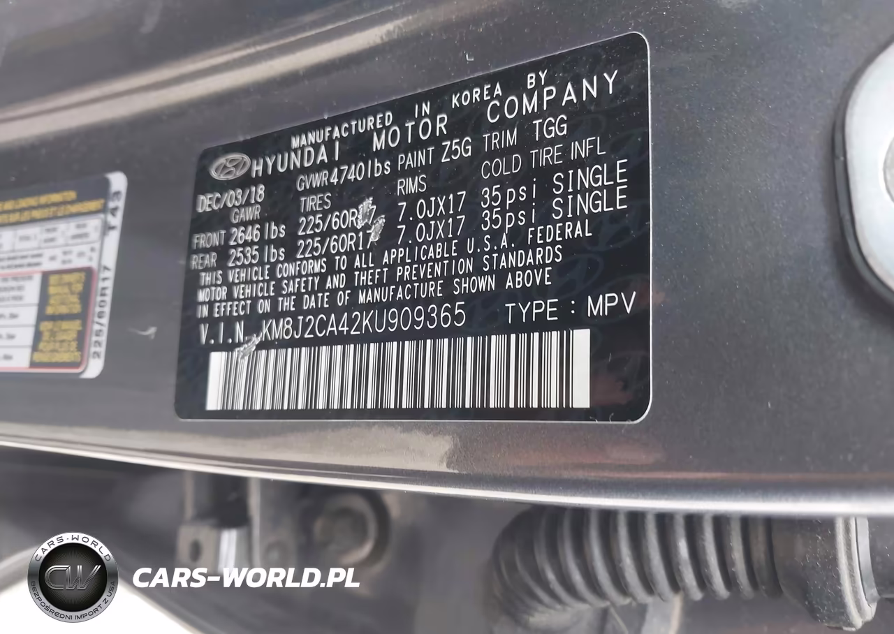 2019 Hyundai Tucson Se VIN:KM8J2CA42KU909365 - 9