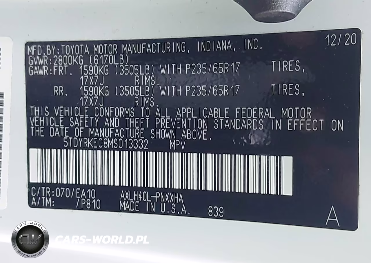2021 Toyota Sienna Xle VIN:5TDYRKEC8MS013332 - 9