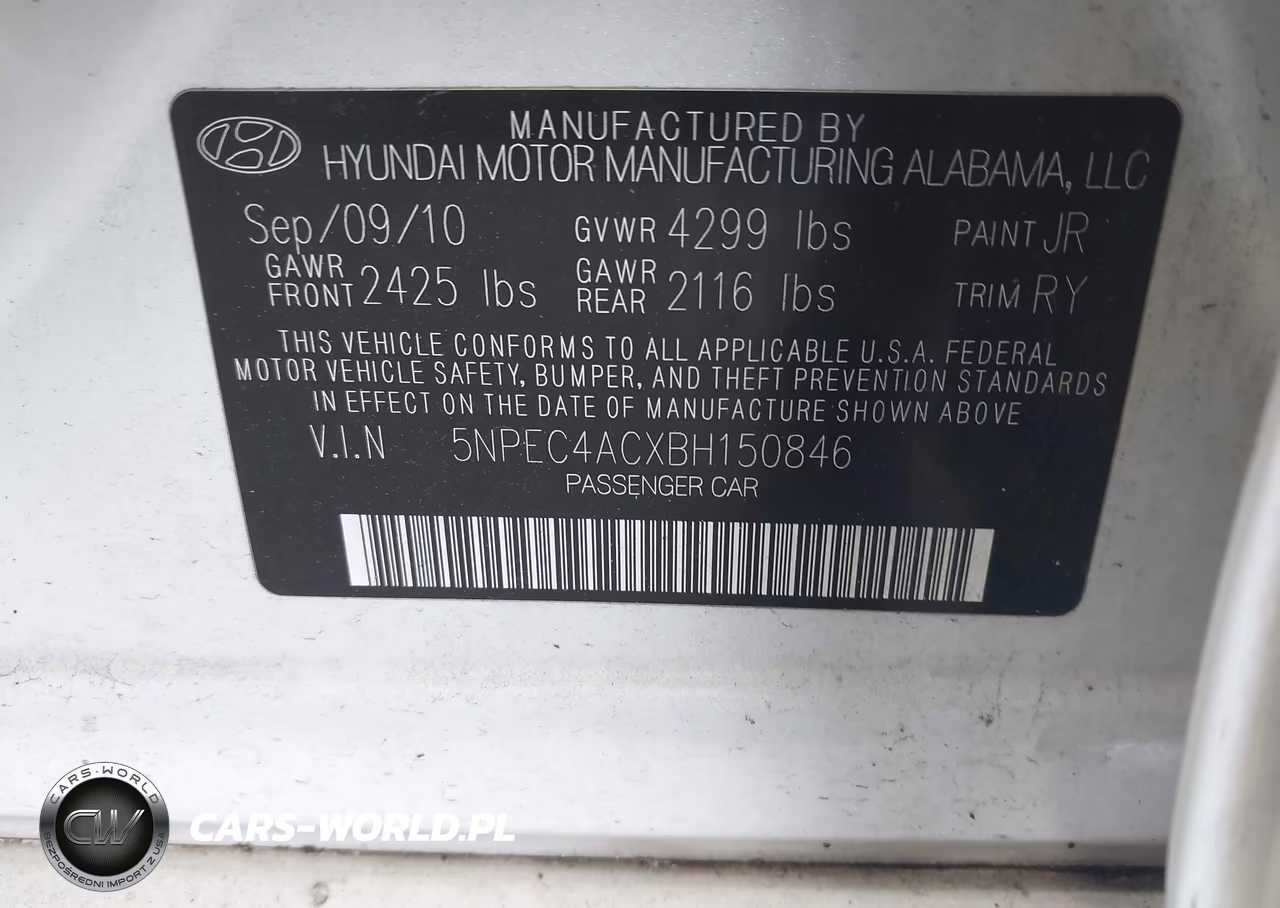 2011 Hyundai Sonata Limited VIN:5NPEC4ACXBH150846 - 9