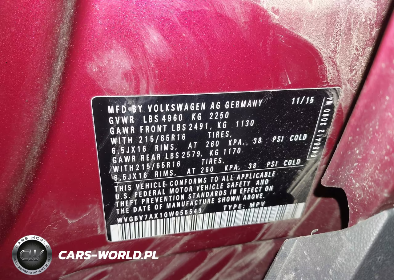 2016 Volkswagen Tiguan S VIN:WVGBV7AX1GW055543 - 9