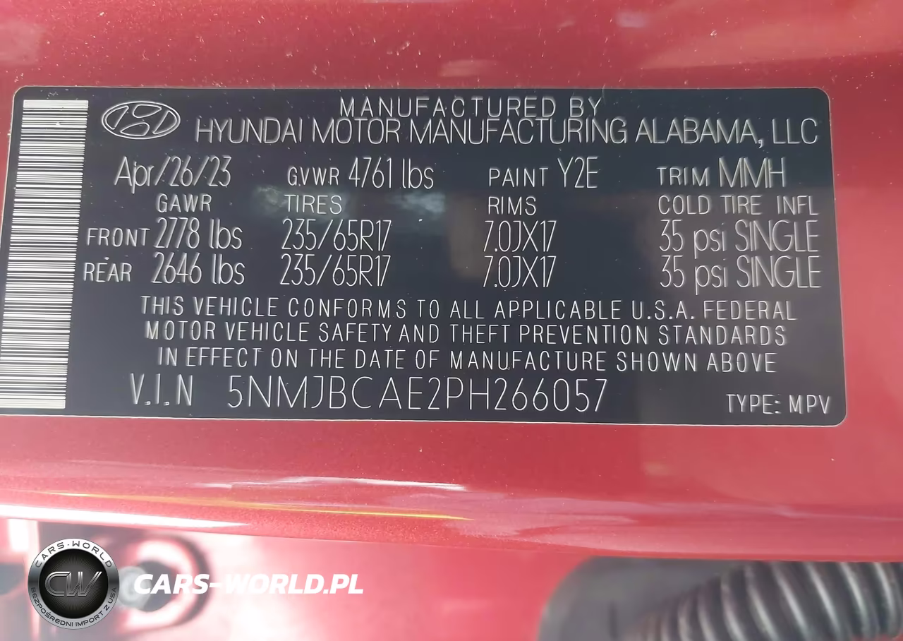 2023 Hyundai Tucson Sel VIN:5NMJBCAE2PH266057 - 9