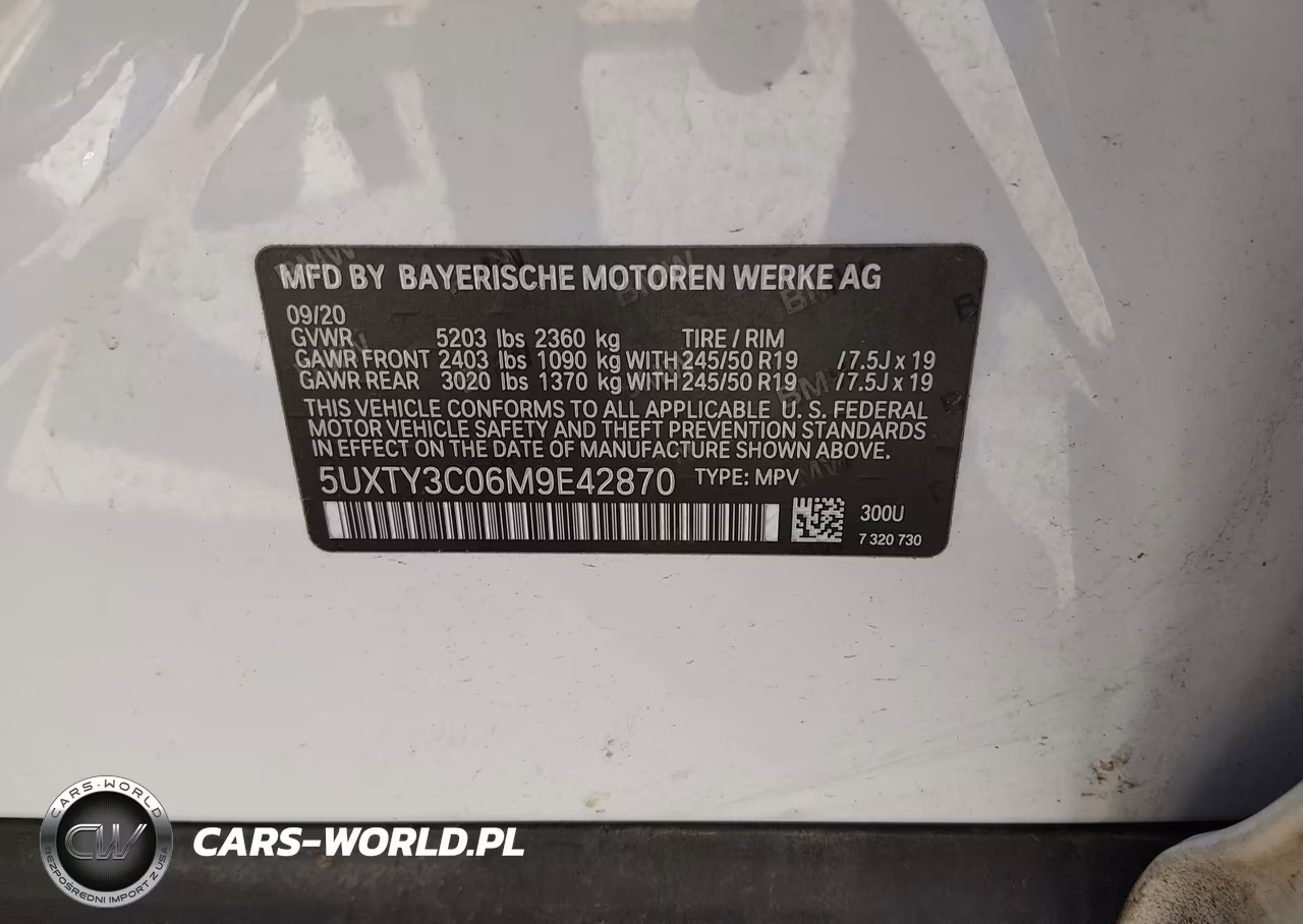 2021 BMW X3 Sdrive30I VIN:5UXTY3C06M9E42870 - 9