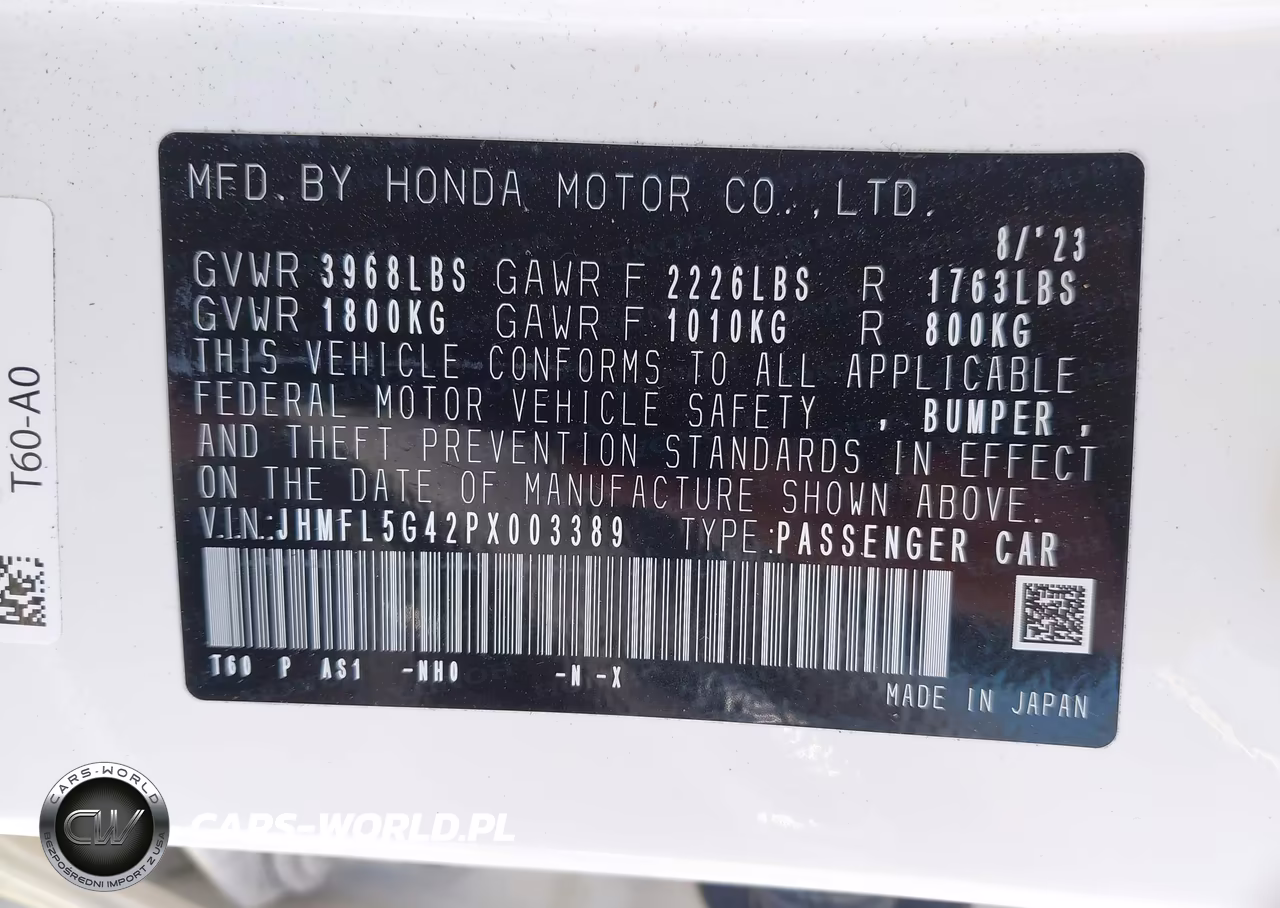 2023 Honda Civic Type R Touring VIN:JHMFL5G42PX003389 - 9