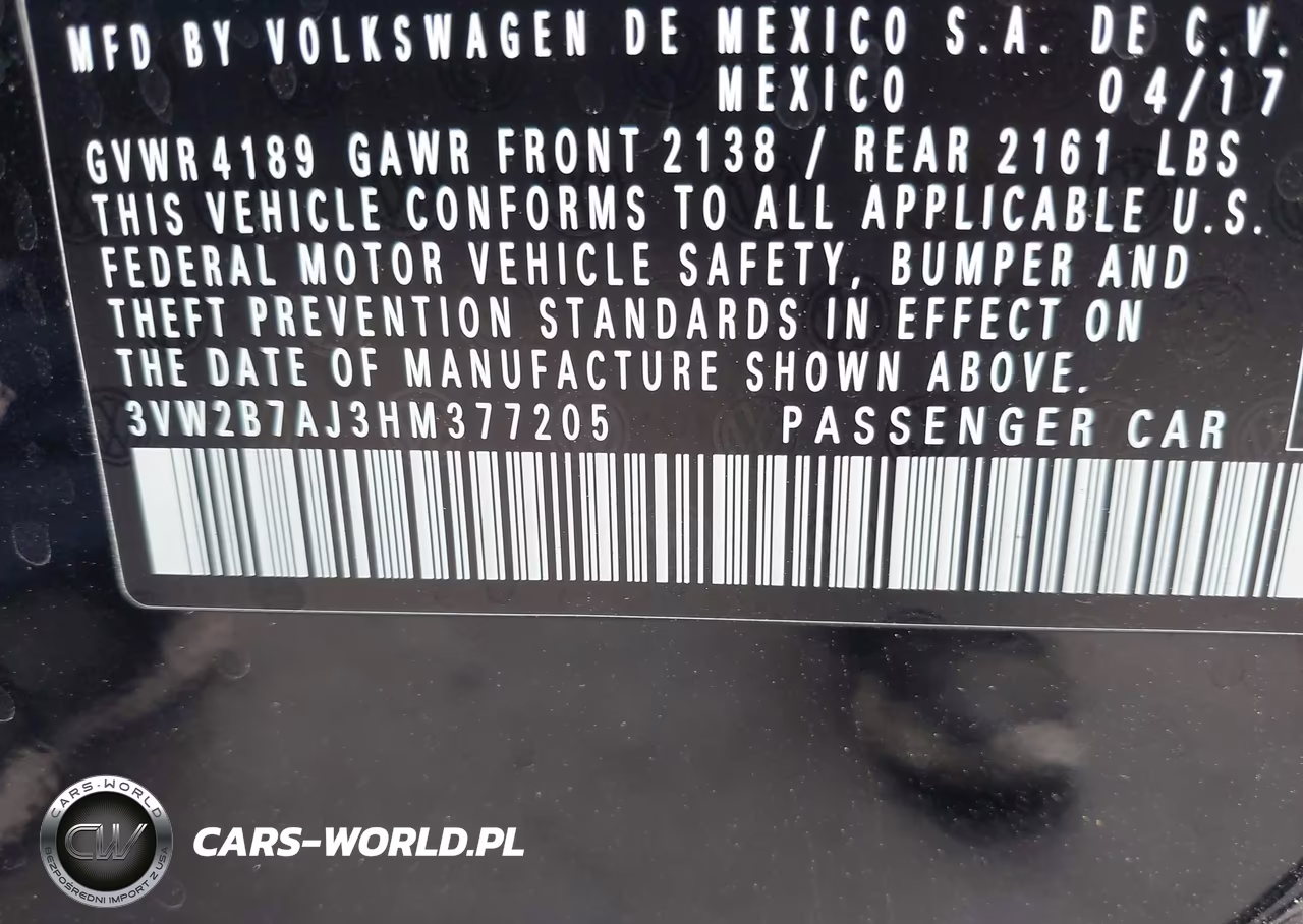 2017 Volkswagen Jetta 1.4T S VIN:3VW2B7AJ3HM377205 - 9