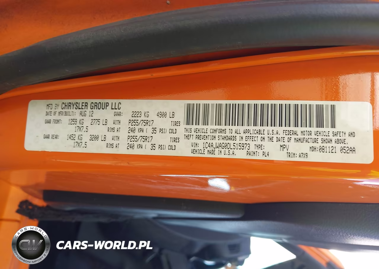 2013 Jeep Wrangler Sport VIN:1C4AJWAG0DL515973 - 9
