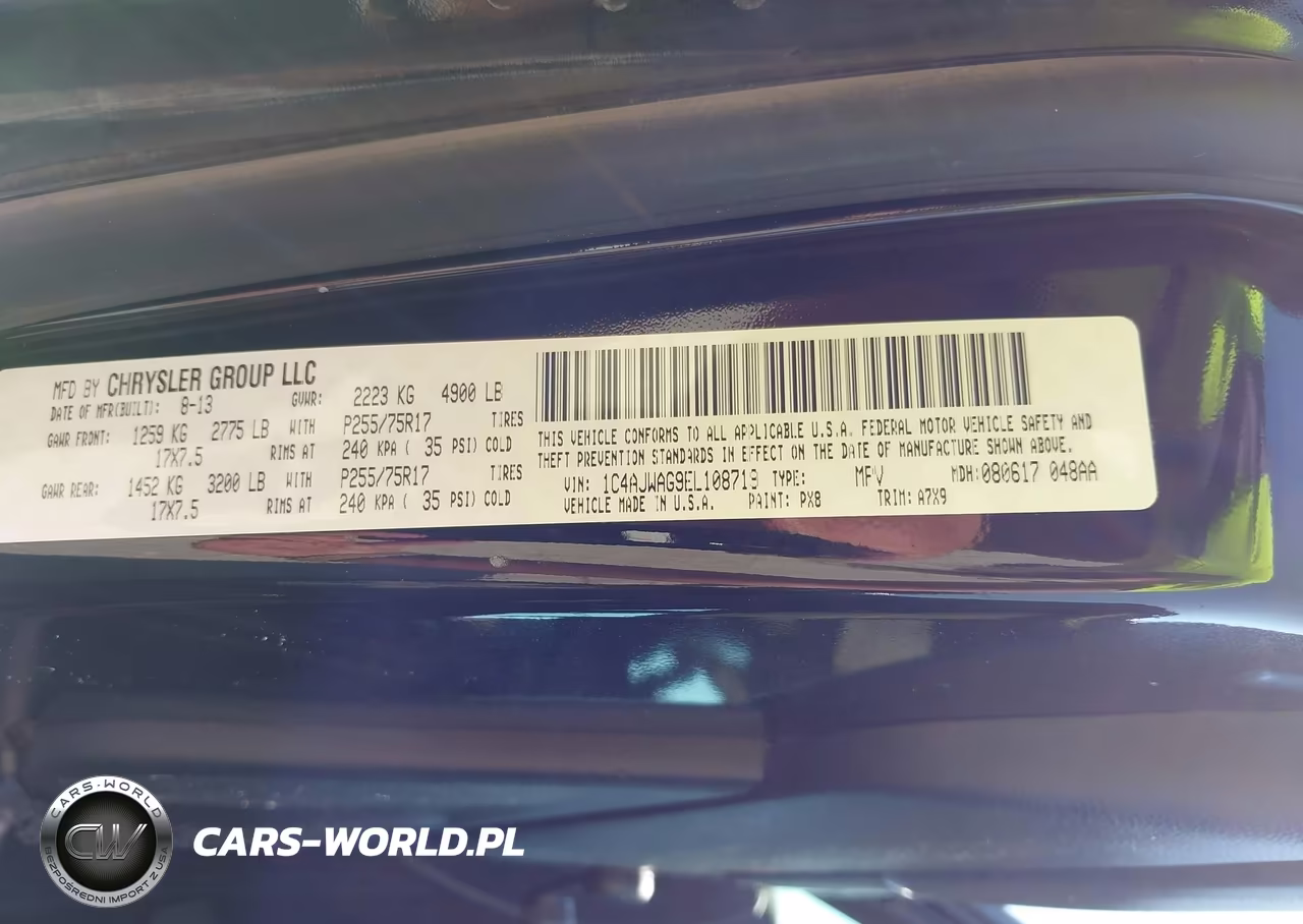 2014 Jeep Wrangler Sport VIN:1C4AJWAG9EL108719 - 9
