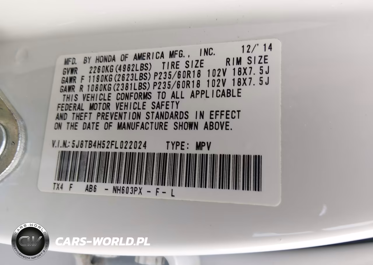 2015 Acura Rdx VIN:5J8TB4H52FL022024 - 9