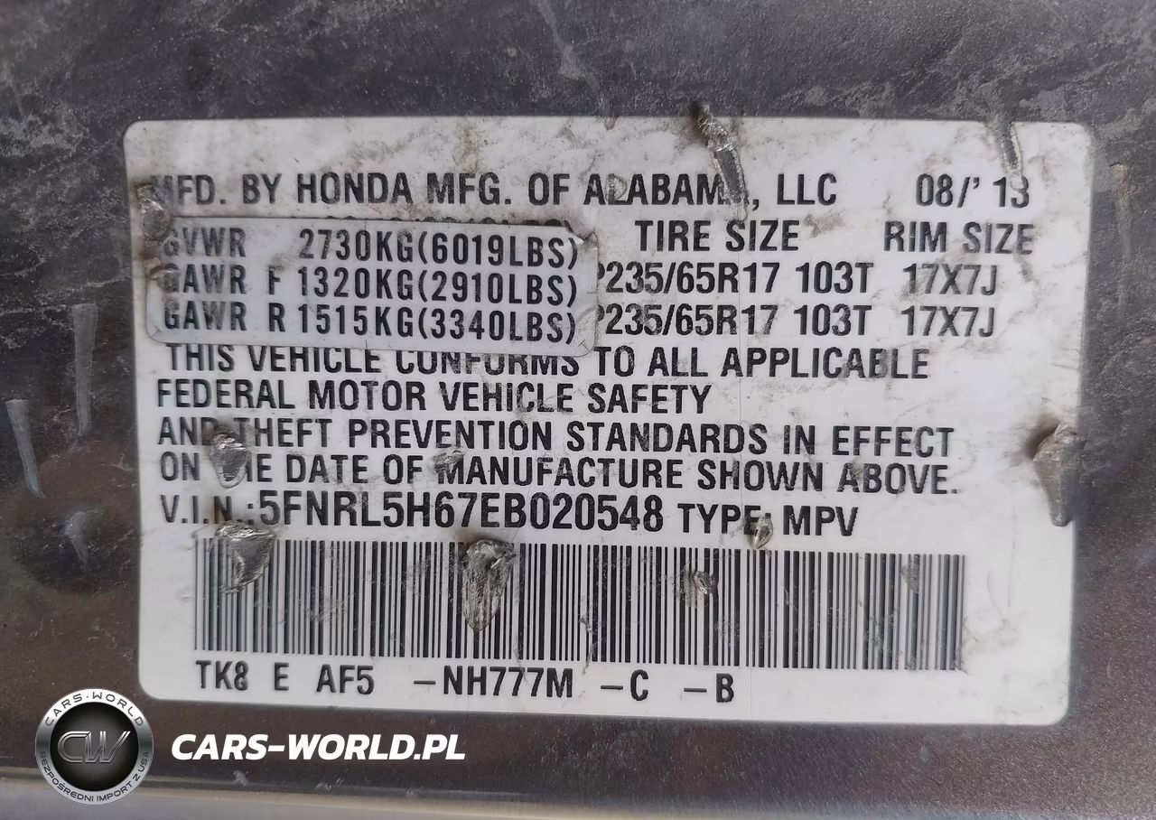 2014 Honda Odyssey Ex-L VIN:5FNRL5H67EB020548 - 9