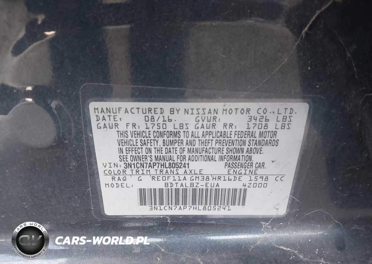 2017 Nissan Versa 1.6 Sv VIN:3N1CN7AP7HL805241 - 9