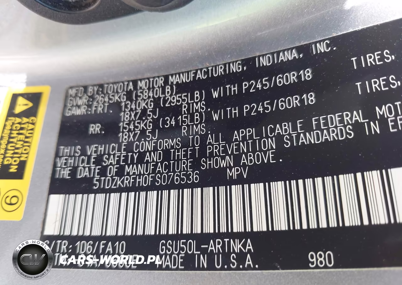 2015 Toyota Highlander Le Plus V6 VIN:5TDZKRFH0FS076536 - 9