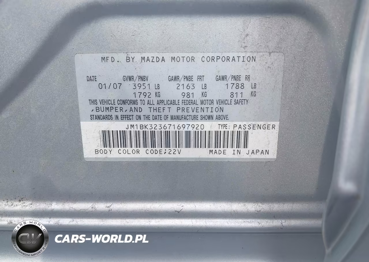 2007 Mazda Mazda3 S Grand Touring VIN:JM1BK323671697920 - 9