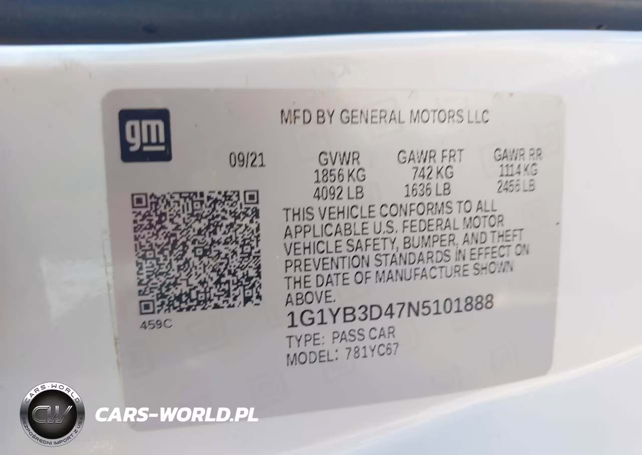 2022 Chevrolet Corvette Stingray Rwd 2Lt VIN:1G1YB3D47N5101888 - 9