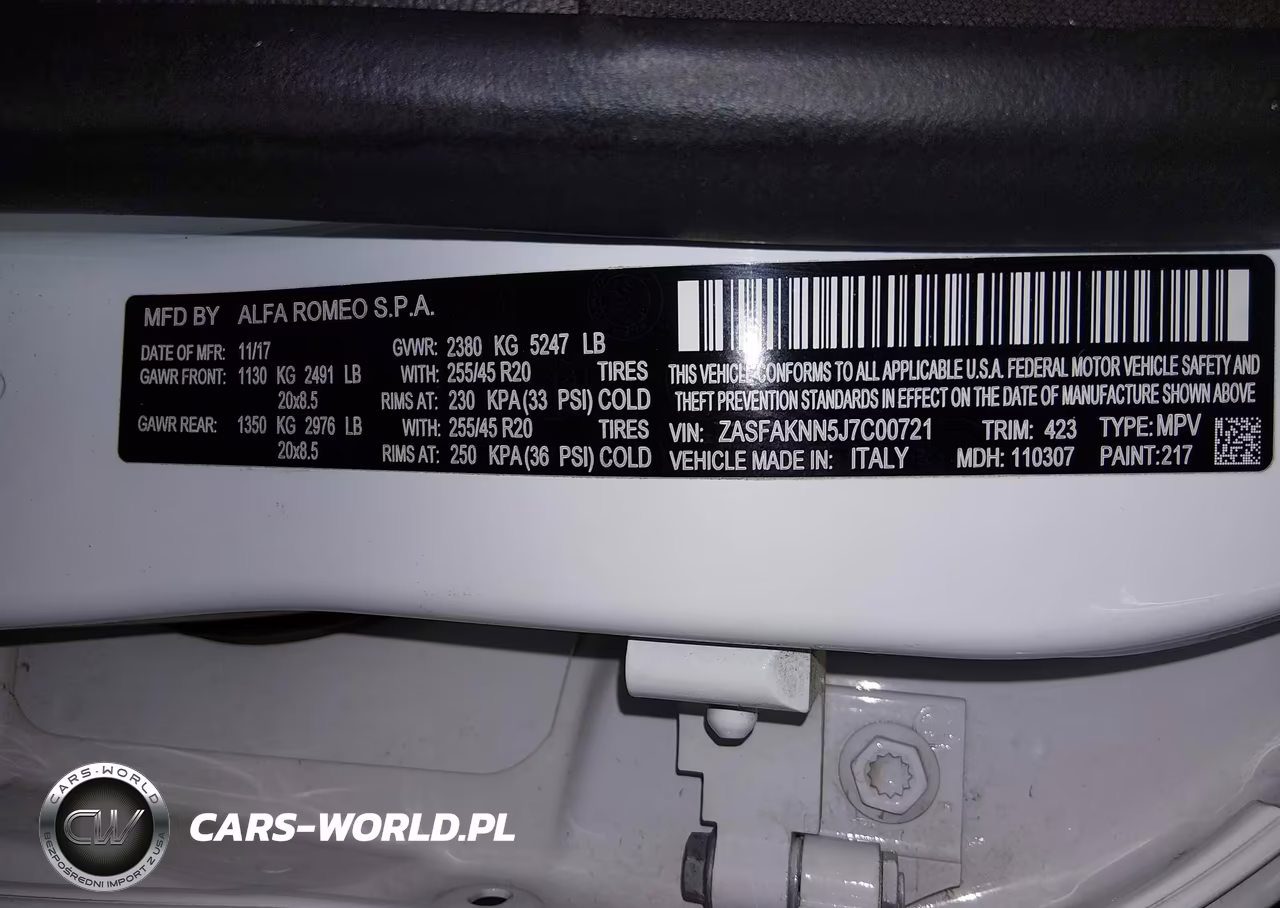 2018 Alfa Romeo Stelvio Ti Sport Awd VIN:ZASFAKNN5J7C00721 - 9