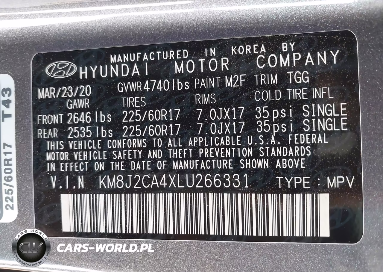 2020 Hyundai Tucson Se VIN:KM8J2CA4XLU266331 - 9