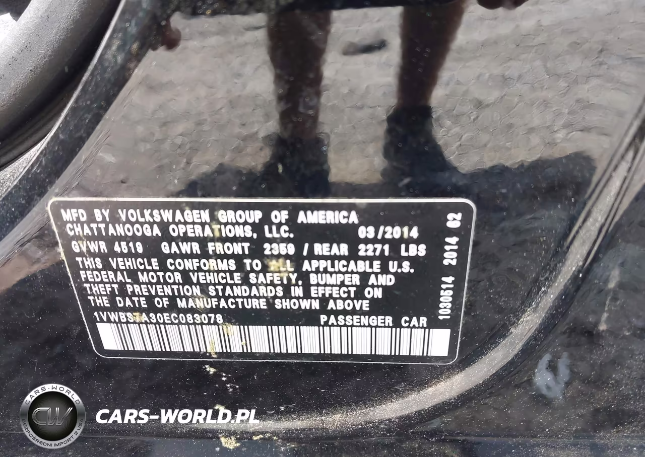 2014 Volkswagen Passat 1.8T Se VIN:1VWBS7A30EC083078 - 9