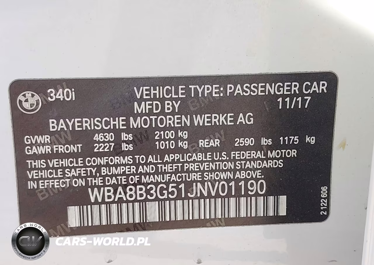 2018 BMW 340I VIN:WBA8B3G51JNV01190 - 9