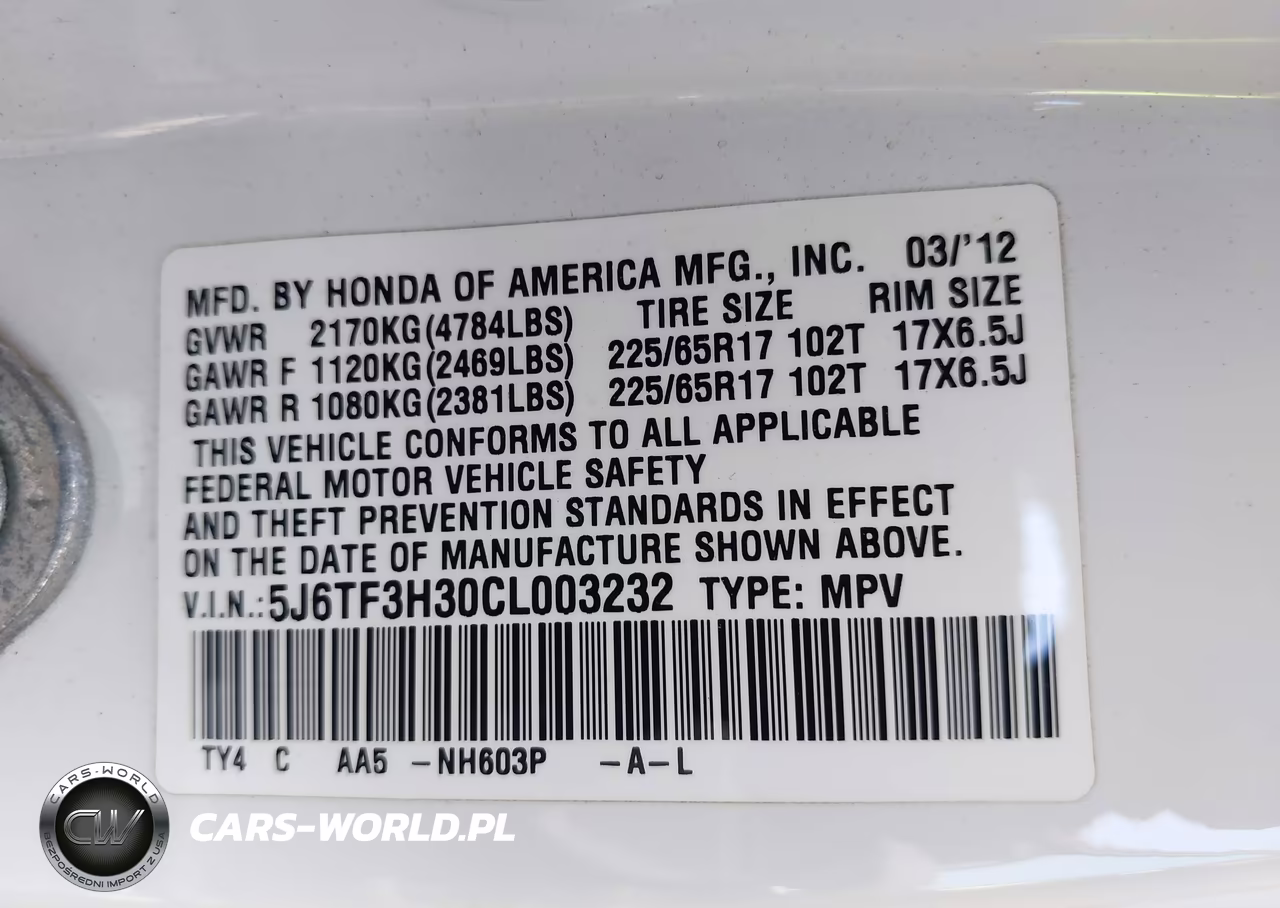 2012 Honda Crosstour 2.4 Ex VIN:5J6TF3H30CL003232 - 9