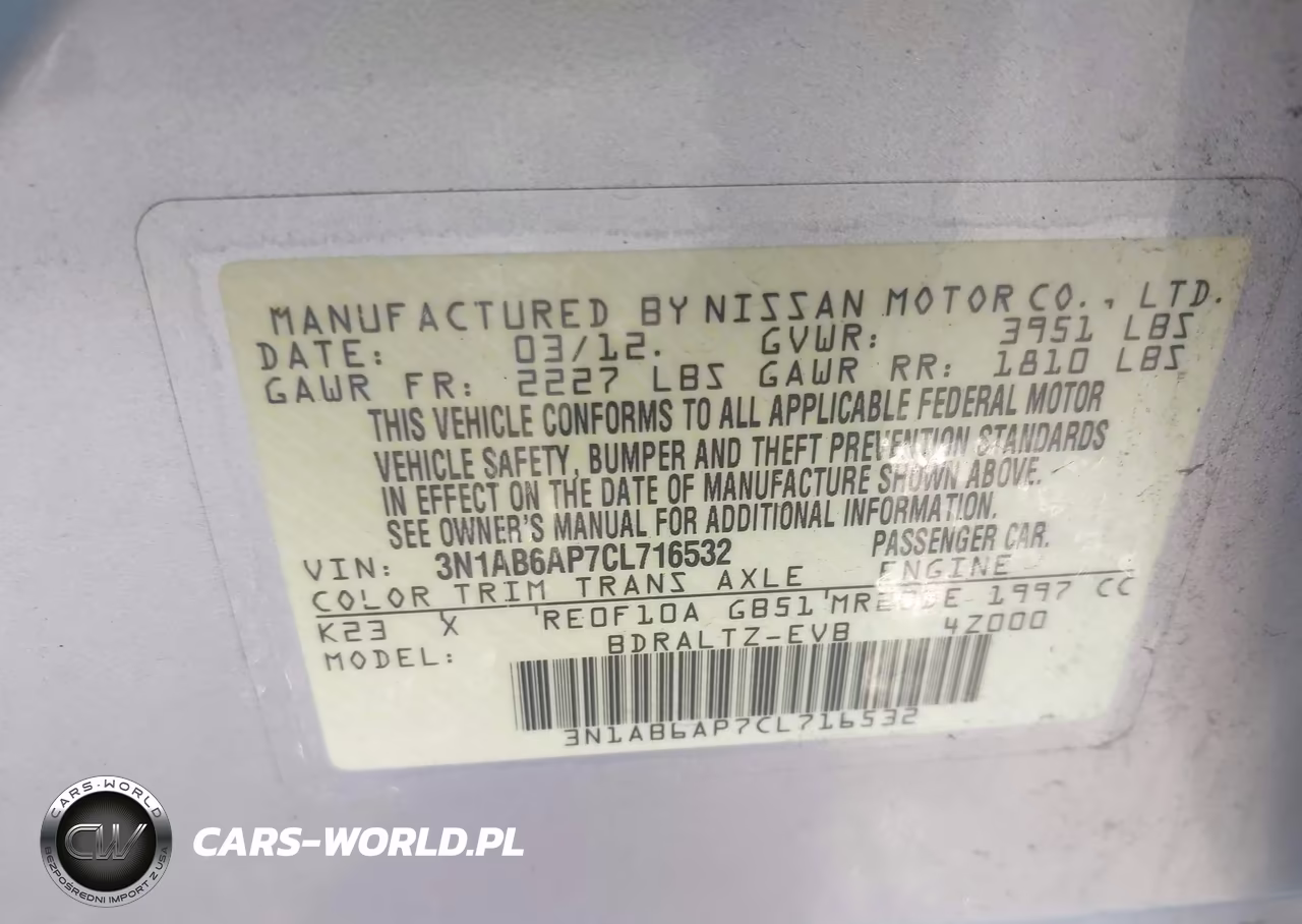 2012 Nissan Sentra 2.0 Sr VIN:3N1AB6AP7CL716532 - 9