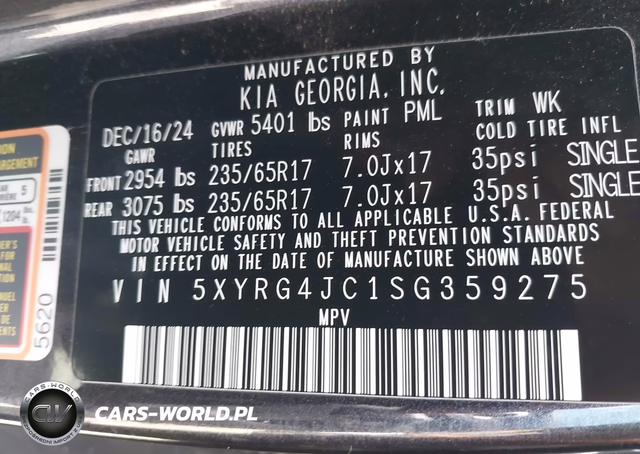 2025 Kia Sorento Lx VIN:5XYRG4JC1SG359275 - 9